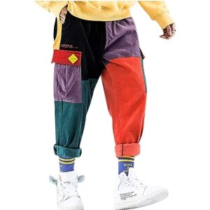 Aelfric Eden Back to 90's Patchwork Color Block Corduroy Pants Unisex Small